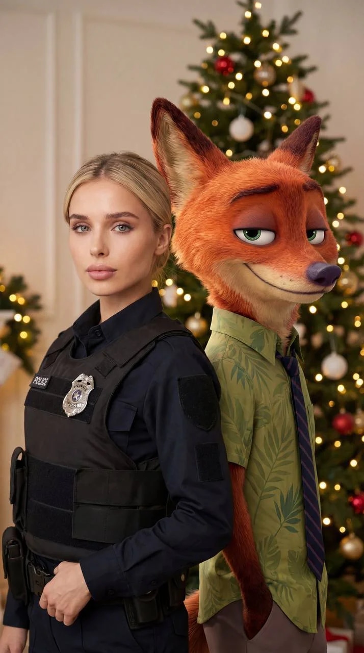 The human model must exactly match the photo reference. The face is fu