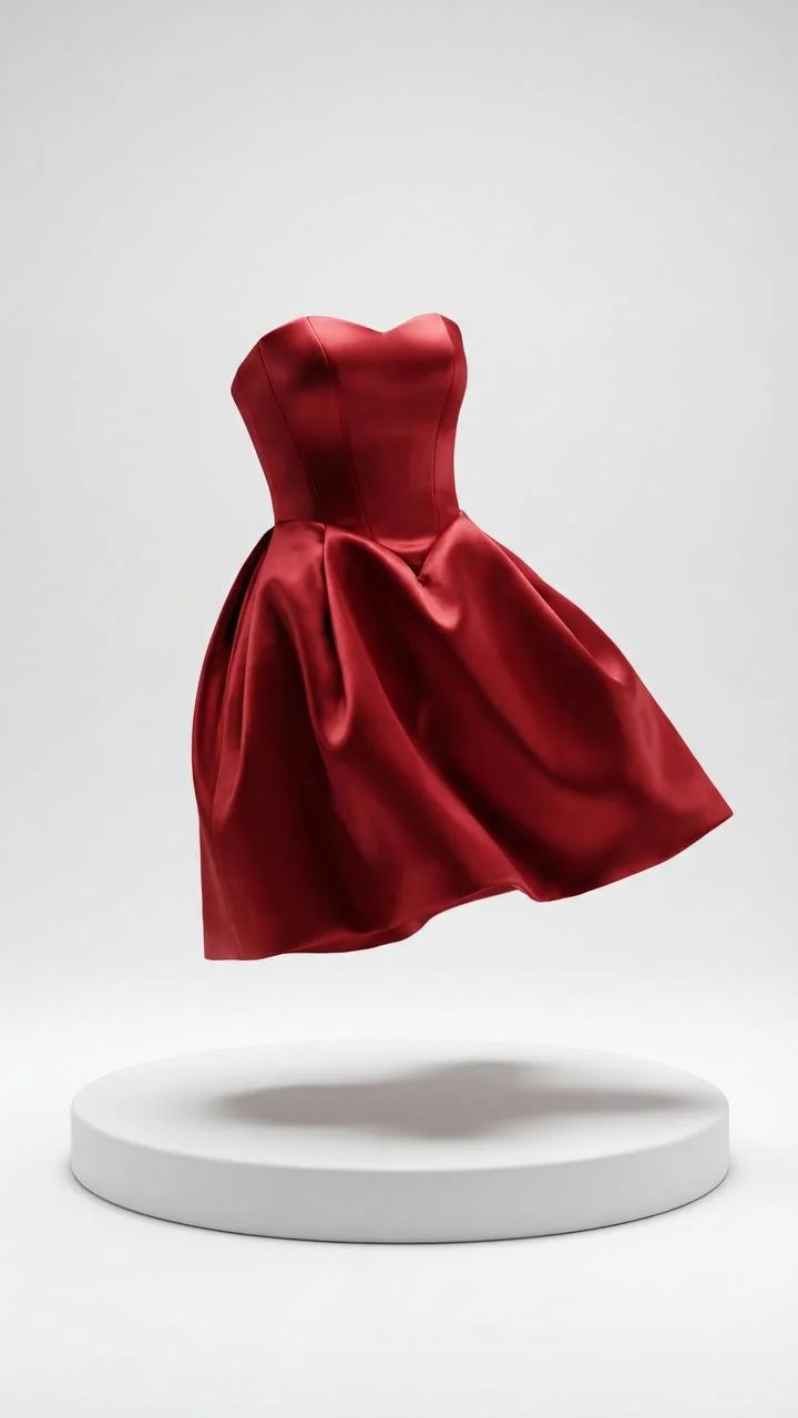 floating strapless cocktail dress recreated exactly from the provided 