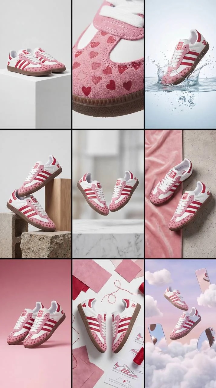 3×3 grid (9 frames) in an aspect ratio of 3:4 for a premium commercial