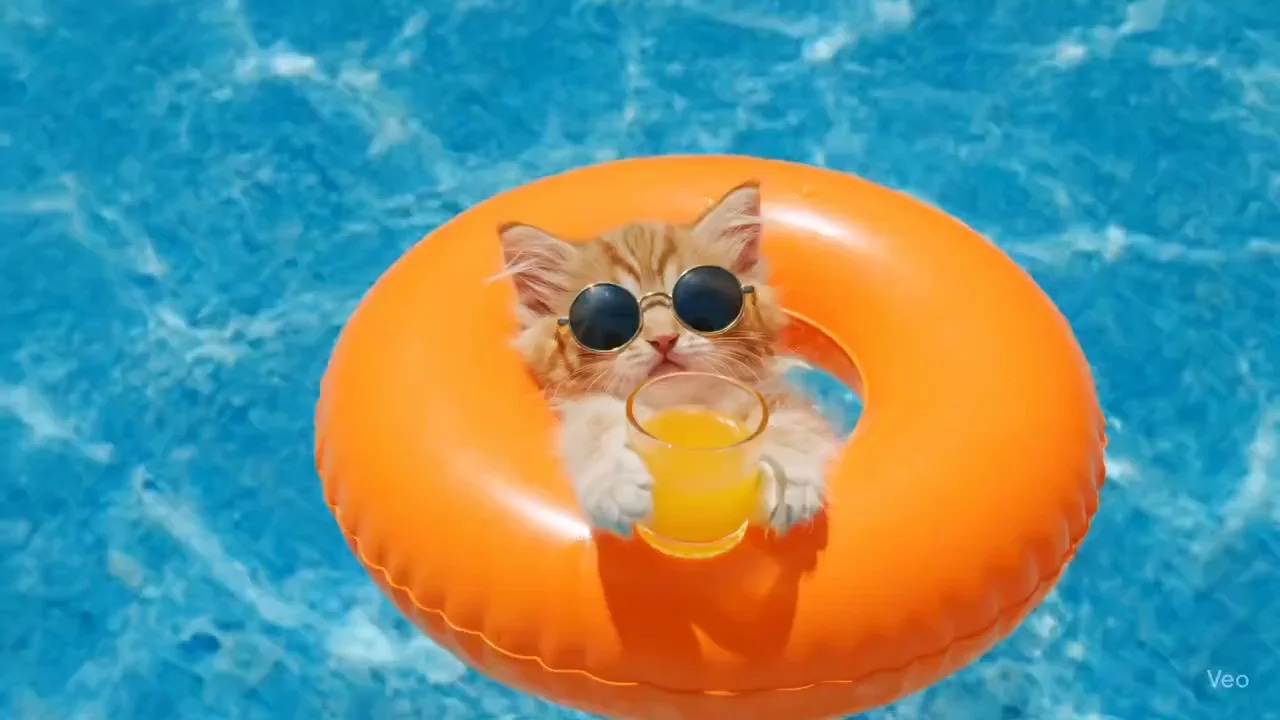 Промпт для veo3, видео с котом уже пол успеха