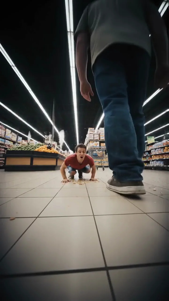 Veo3, интересная идея с мини человеком