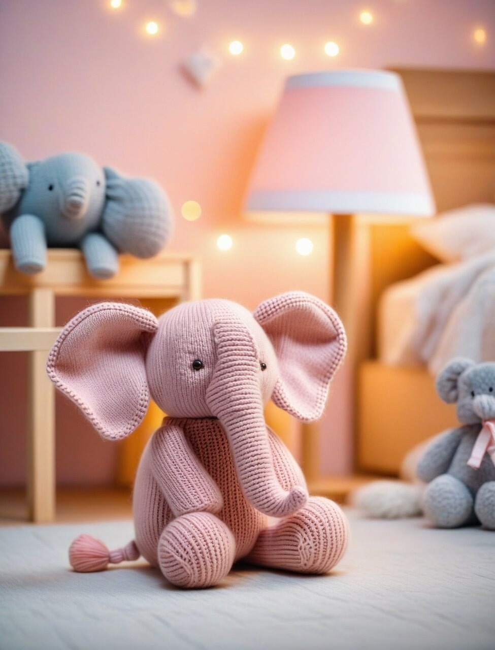 ✏ Realistic photo a cozy photograph of a handmade knitted t