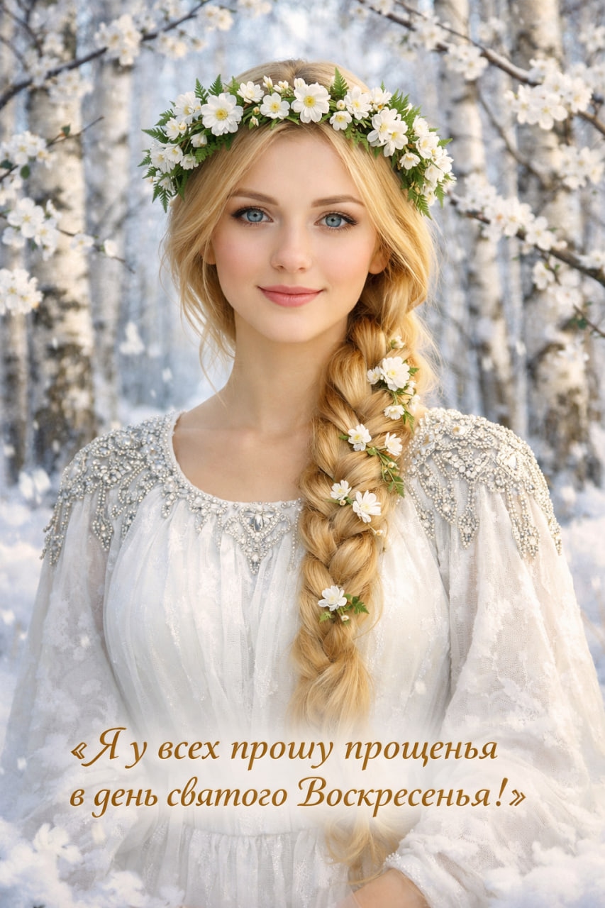 Прощёное воскресенье среди заснеженных берёз