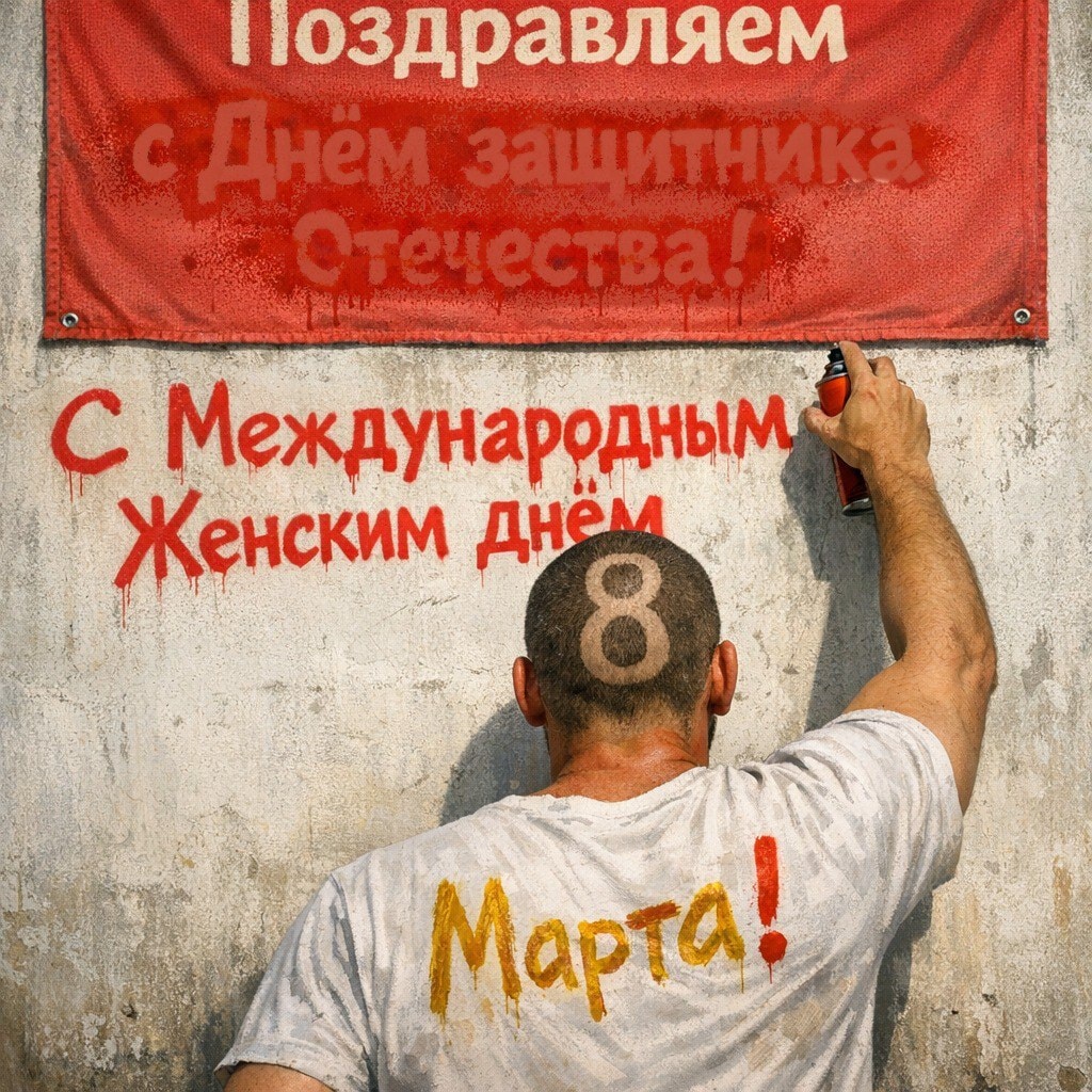 Мужчина меняет февральское поздравление на 8 марта
