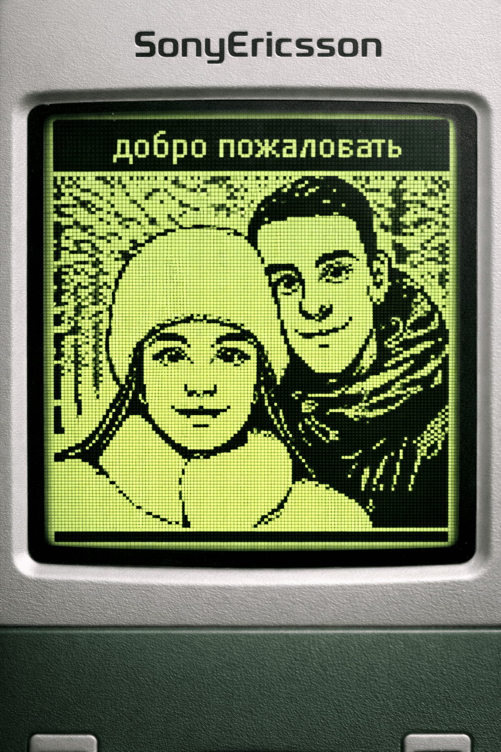 Пиксельный портрет на зелёном экране SonyEricsson T100
