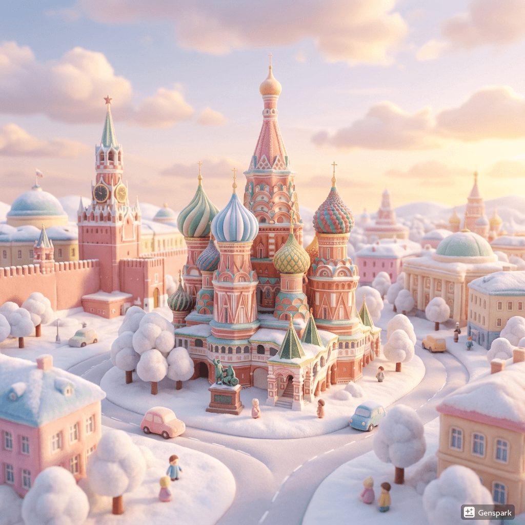 Превращение фотографии города в пастельный плюшевый мир