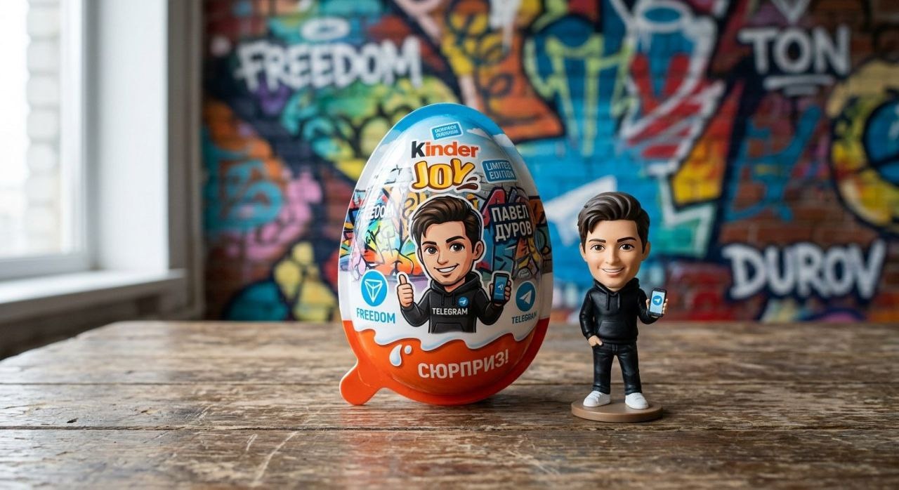 Kinder Joy с фигуркой Павла Дурова в стиле чиби
