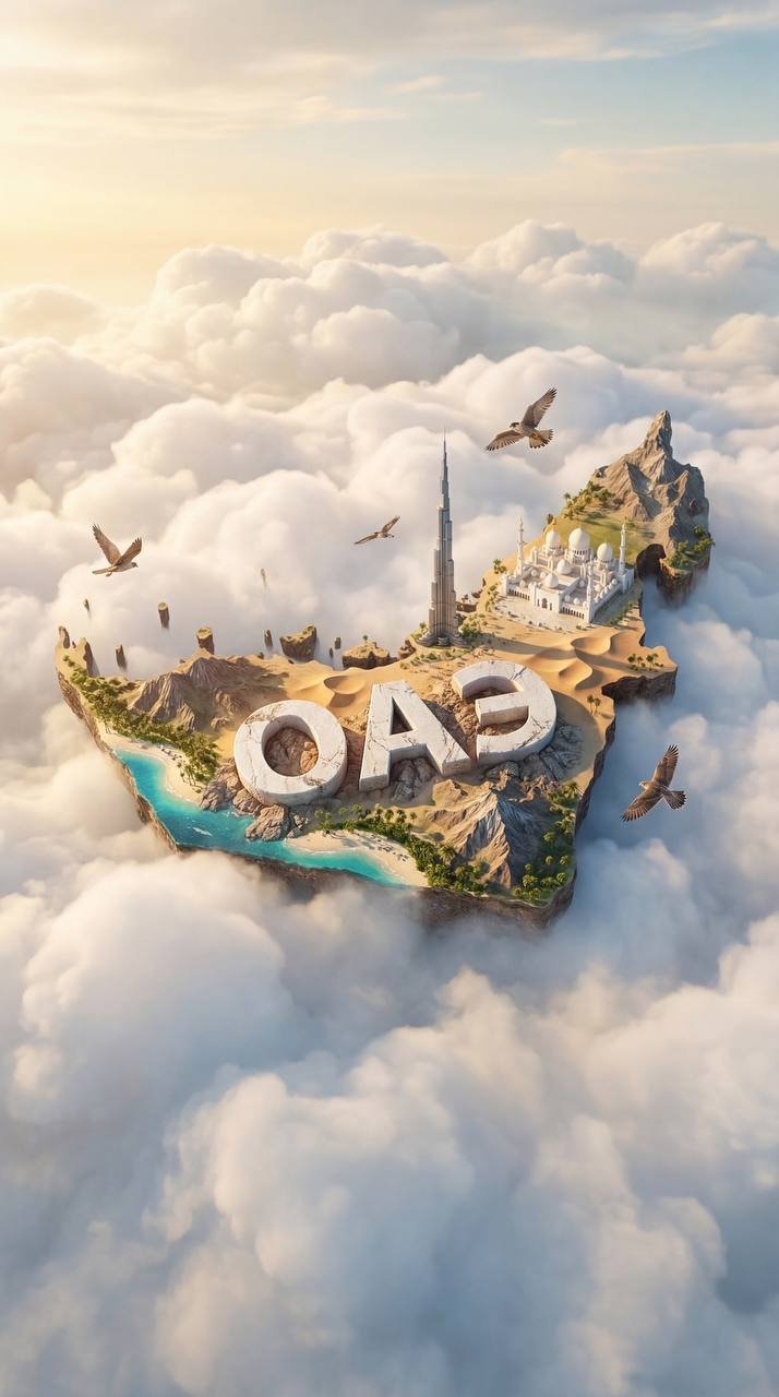 Create an ultra-HD, hyper-realistic digital poster of a floating miniature islan