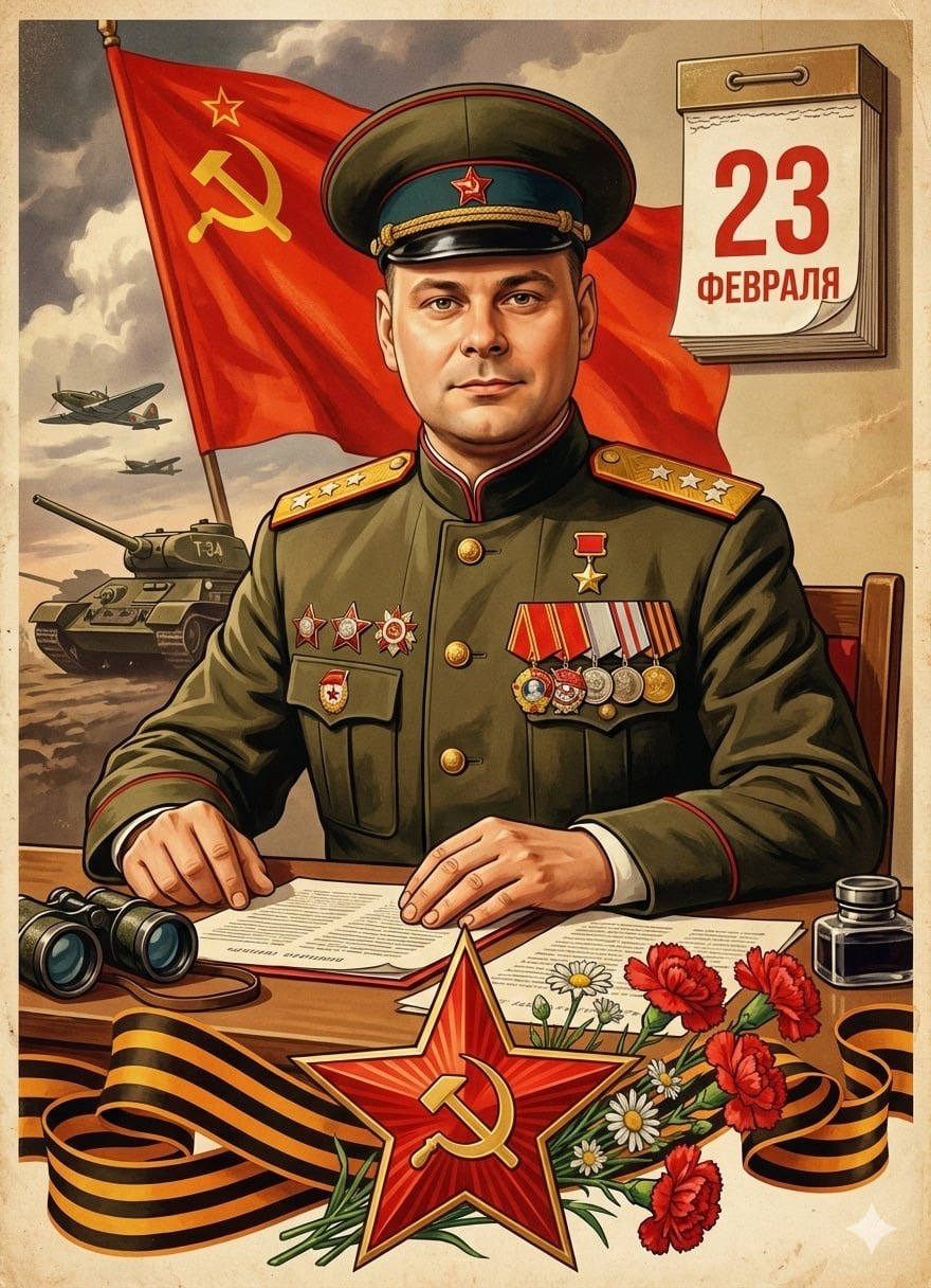 Плакат с 23 февраля по фото