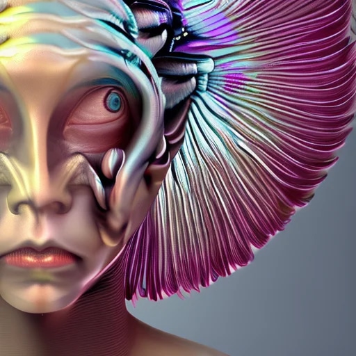 Goddess close-up portrait ribcagel. jellyfish phoe...