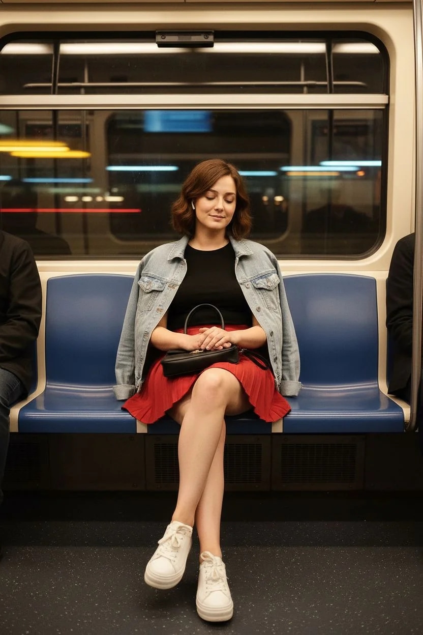 A photo-realistic shot of the uploaded woman in a ...