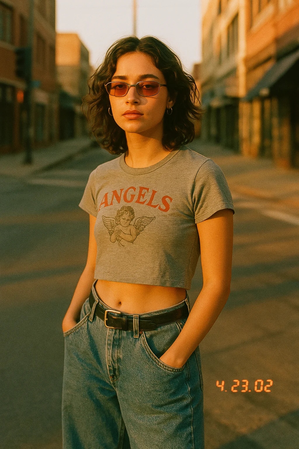 A non-binary person in their 20s with wavy shoulde...